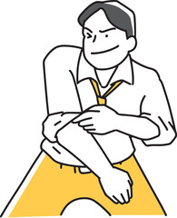 やる気になって腕まくりをする男性社員