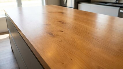 Bright maple wood texture surface perfect for a contemporary kitchen island top