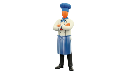 3D Chef Character with Crossed Arms