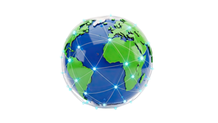 Earth with Global Network Connections