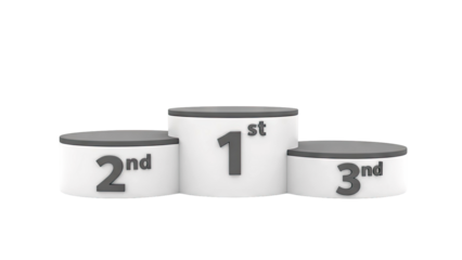 First, Second, and Third Place Podium