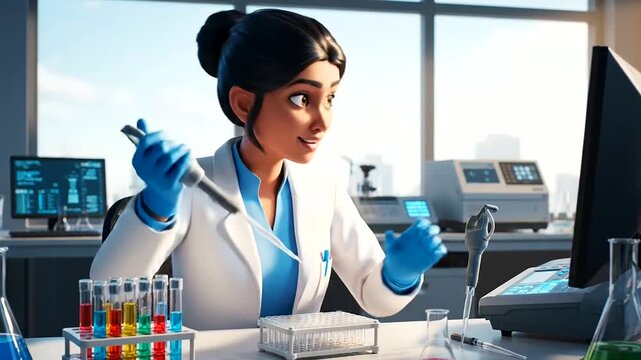 Inspiring Female Scientist in Lab: Precision Experiment for International Women&rsquo;s Day | Women in STEM Research & Discovery