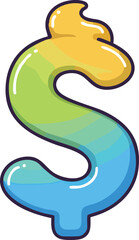 Fototapeta premium Colorful Dollar Sign Illustration