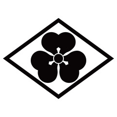 家紋です。菱に片喰といいます。