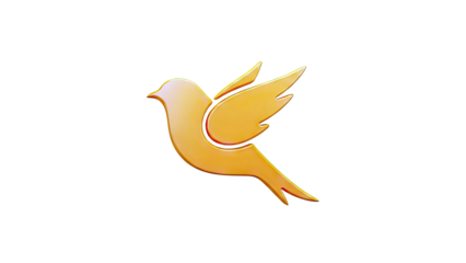 Orange 3D Bird Logo
