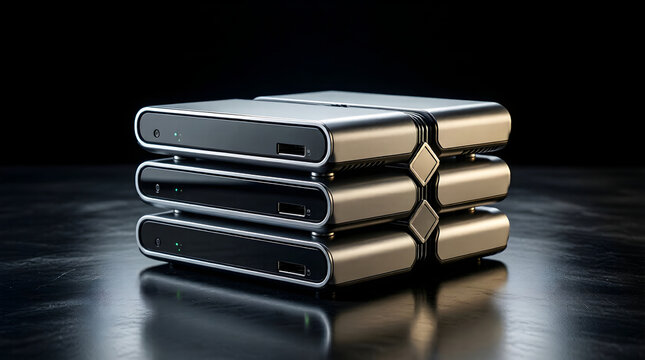 Edge computing cluster of interconnected devices - futuristic hardware and data processing technology - Powered by Adobe