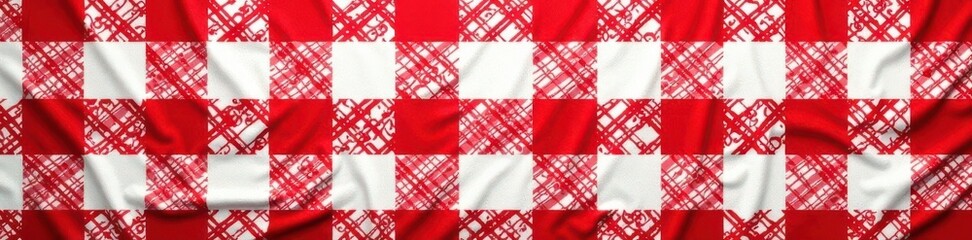 Classic Croatian red and white check pattern Repeatable texture , graphic, red, holiday