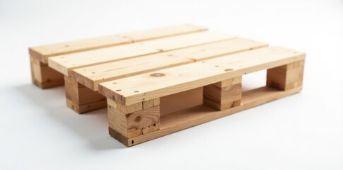 Clean, empty wooden pallet against pure white backdrop , pallet, timber, design element