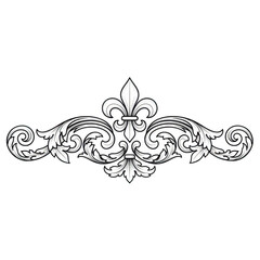 Ornate fleur-de-lis design isolated on transparent background
