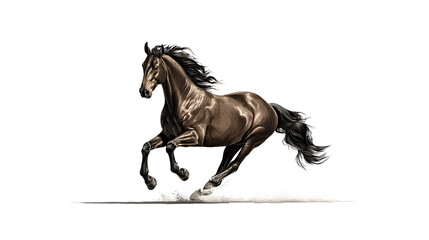 Obraz premium Horse jumping toward, Year of the Horse New Year concept for business greeting card, stock illustration on a white background