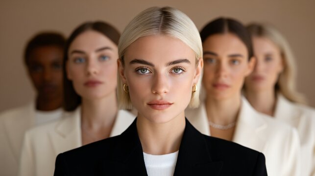 women breaking gender stereotypes, female leadership and empowerment, editorial stock photography