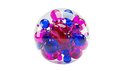 Abstract 3D Liquid Orbs in a Sphere