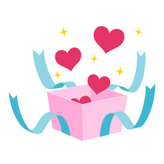ハートが飛び出すギフトボックス