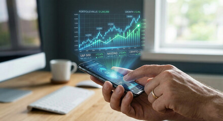 Mobile Investment Tracking with Holographic Data Display
