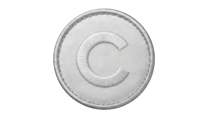 Embroidered Circle Patch with Letter C