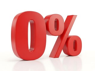 Zero percent discount gift shopping concept