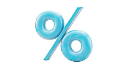 3D Blue Percent Symbol