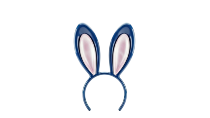 Dark Blue Bunny Ears Headband with Pink Inner Ears