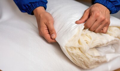 布団綿の詰め物確認