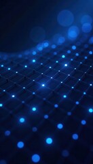 Blue pixel grid on dark background Abstract geometric vector illustration , grid, gradient, rectangle