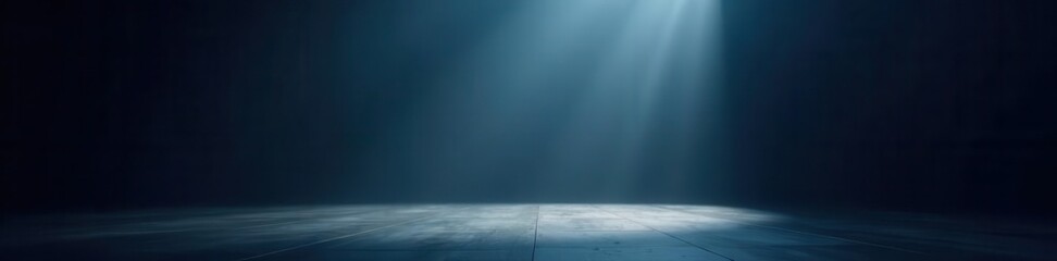 Dark stage, single spotlight beam, smoky haze, design, night, smoke