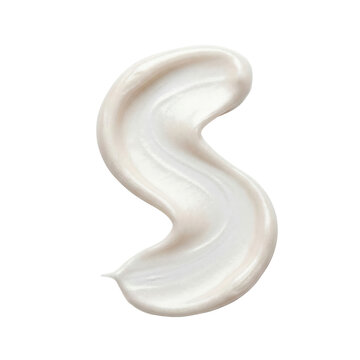 Shimmering pearlescent white cosmetic cream S smear
