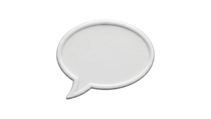 Empty speech bubble with metallic border on white background