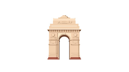 Fototapeta premium The Gateway of India, an iconic landmark building in Mumbai, India, with a prominent archway and decorative details, set against a clean white background.