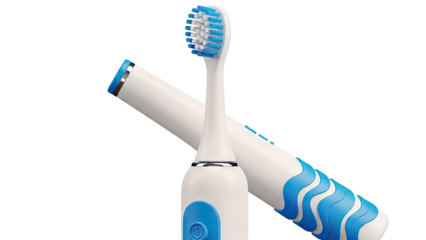 Modern Electric Toothbrush with Blue Accents