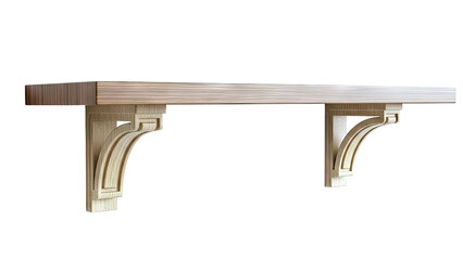 Wooden Shelf with Decorative Brackets