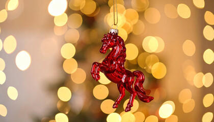 Red horse decoration shines bright for 2026 lunar new year chinese celebration joy