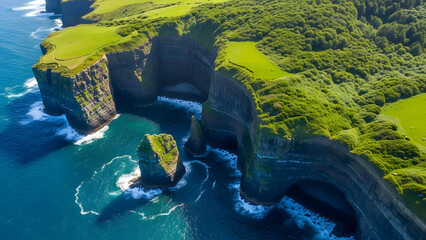 Aerial View of Cliffs and Rock Formations.