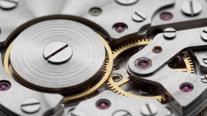 Extreme macro of intricate mechanical watch gears and movements with jewels, showcasing the precision of luxury horology and craftsmanship