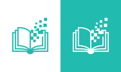 Open book icon symbolizing digital knowledge and data transformation