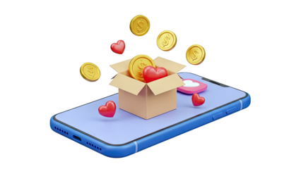 Donation and Gratitude Concept with Smartphone