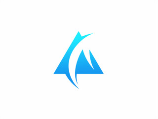 Modern blue triangle logo with fluid wave design, symbolizing innovation, energy, or water-related technology.