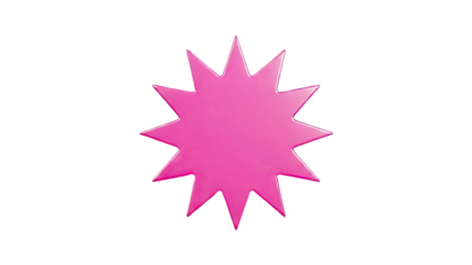3D Pink Starburst Shape