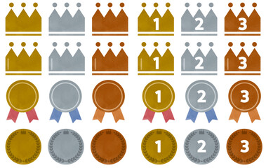 シンプルで可愛い水彩風のランキングフレームセット