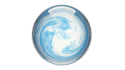 Swirling Blue Liquid in Glass Orb