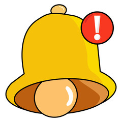 Notification Bell Alert Icon with a red warning