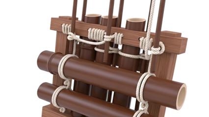 Bamboo Xylophone with Wooden Frame and Rope