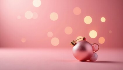 Rose-gold bokeh overlay on soft pink Ideal product photography, holiday display , lights, luxury