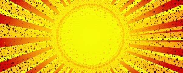 Vibrant yellow halftone dot pattern, comic book style background, pop art, abstract, illustration