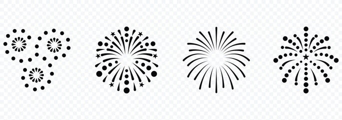 4th of july fireworks design elements. Firework vector icons set. eps 10