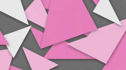 Abstract background pattern with overlapping pink and white triangle shapes