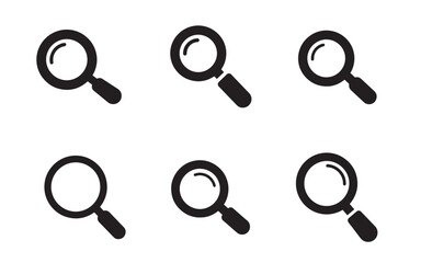 Search magnifier solid icon vector