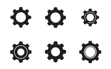 Settings gear solid icon vector