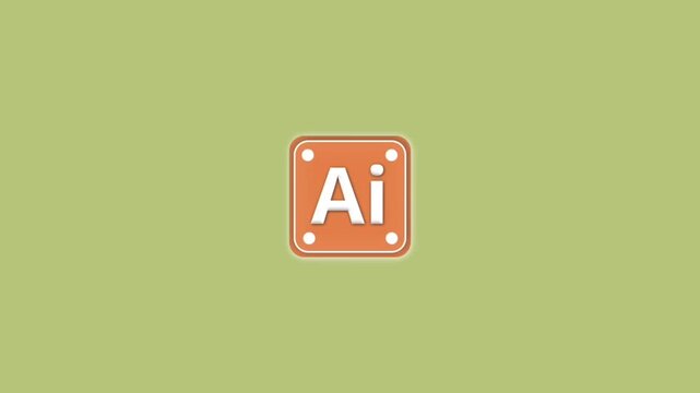 Minimal flat icon with &ldquo;AI&rdquo; text on a green background, representing artificial intelligence, digital technology, and modern smart systems.