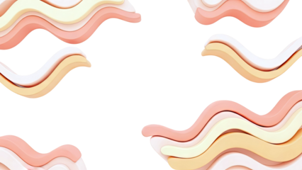 Layered Wavy Abstract Forms in Pastel Tones