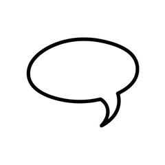 Minimalist speech bubble icon isolated on transparent background